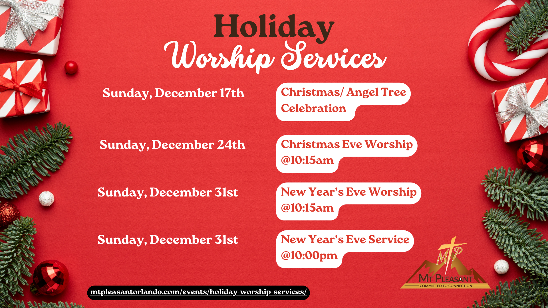 Holiday Worship Services